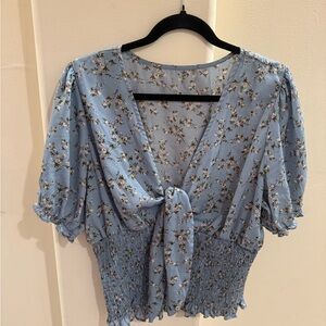 Floral Blue Women's Top